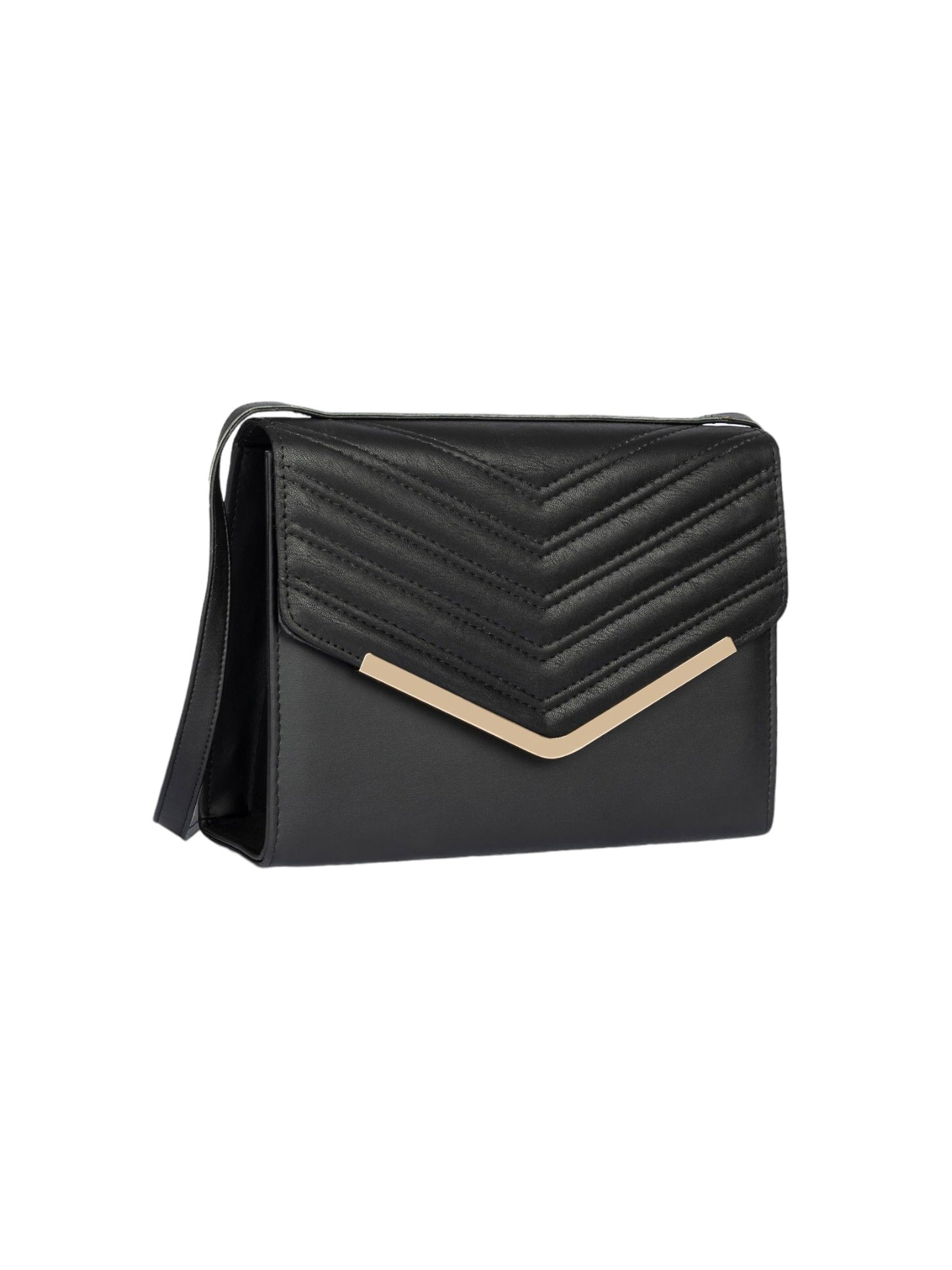 Envelope Shaped Black Handbag