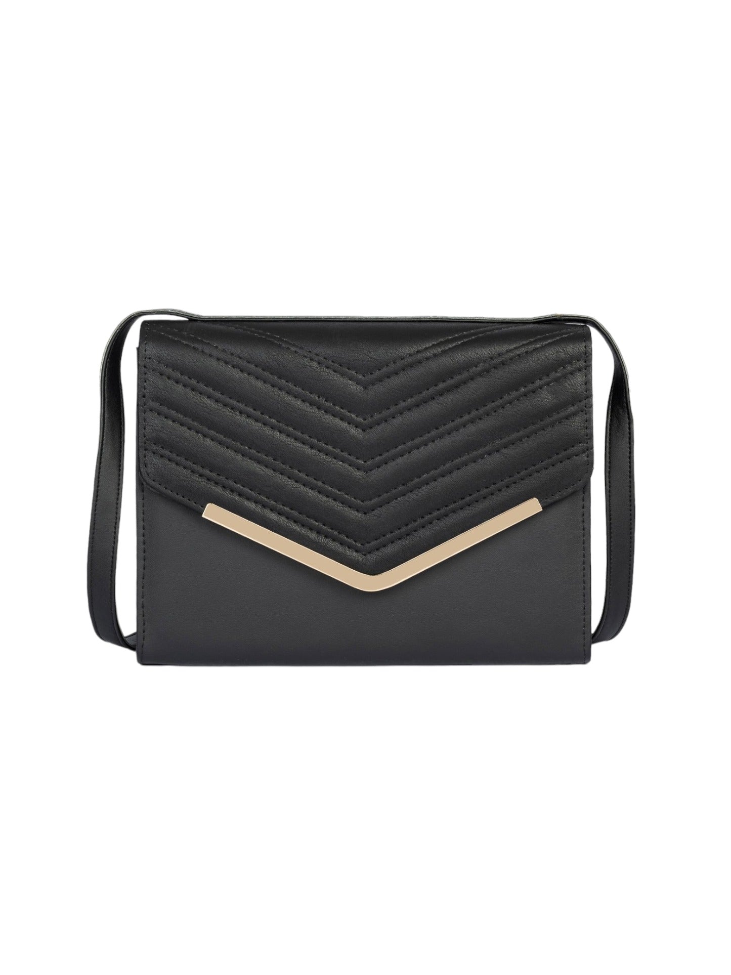 Envelope Shaped Black Handbag