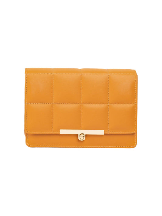 Quilted Box Ochre Handbag