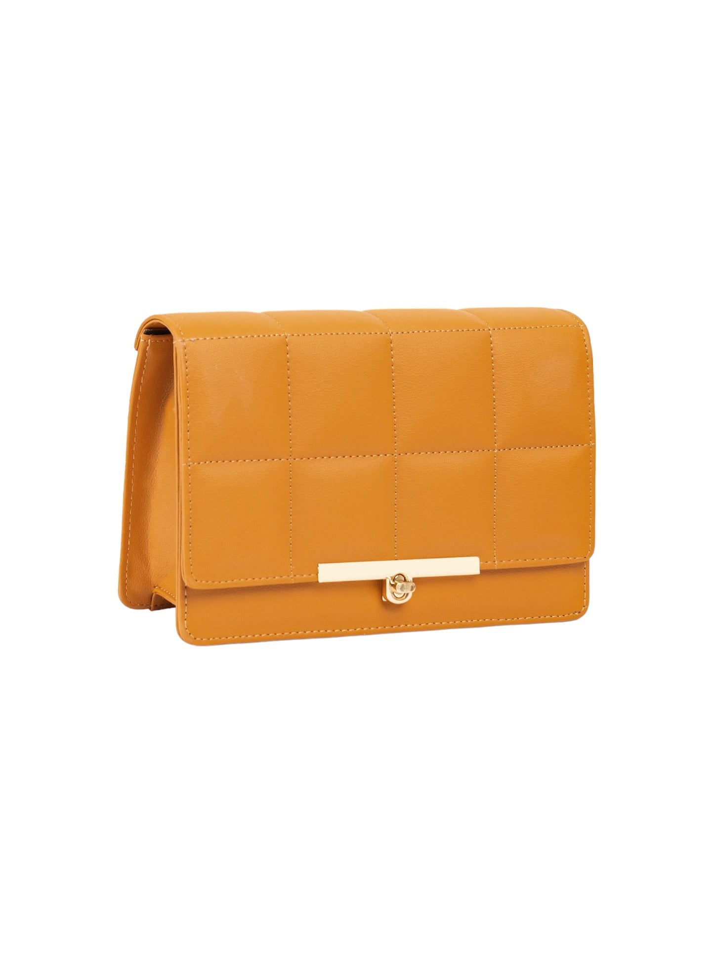 Quilted Box Ochre Handbag