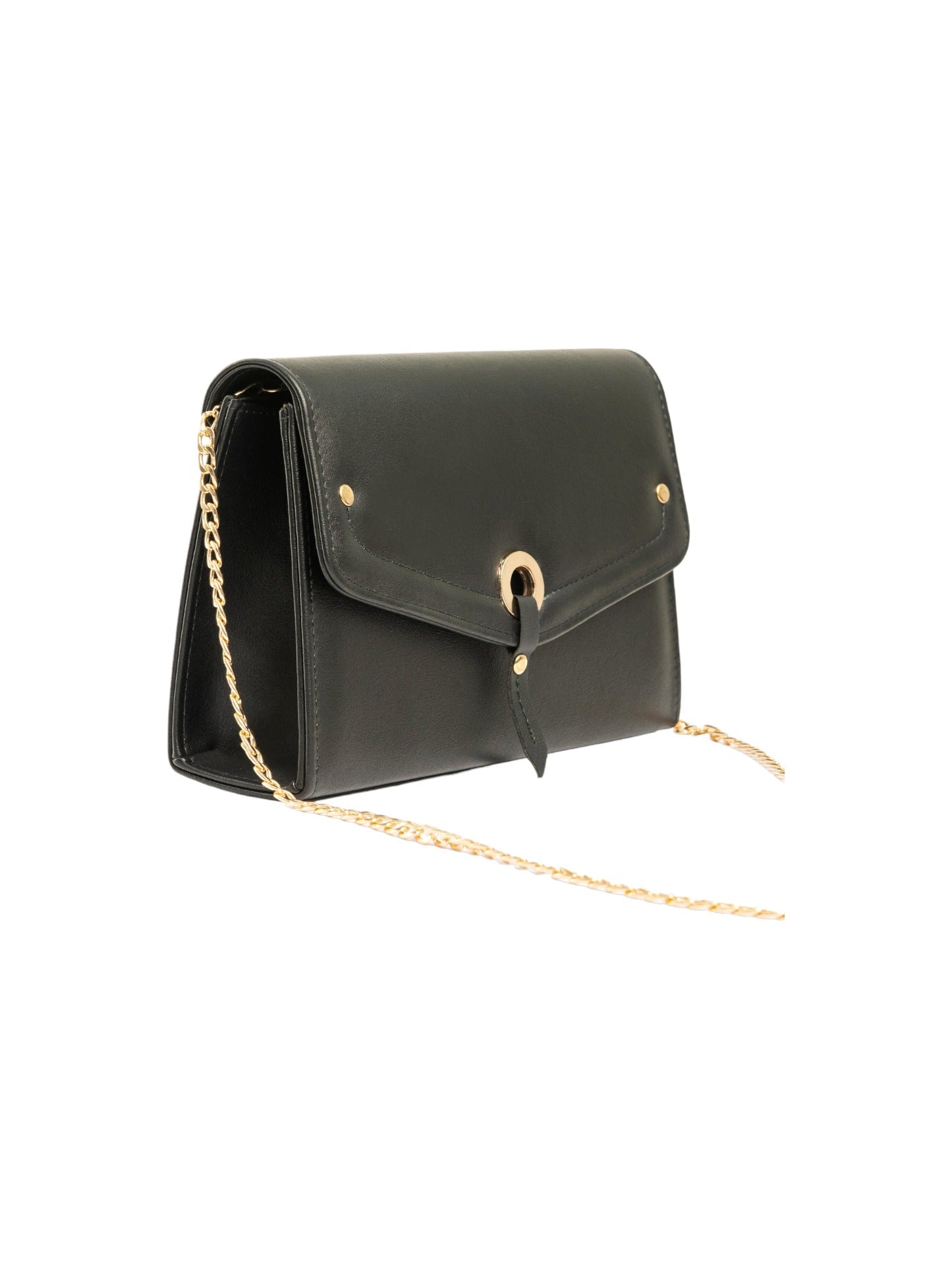 Envelope Shaped Black Handbag